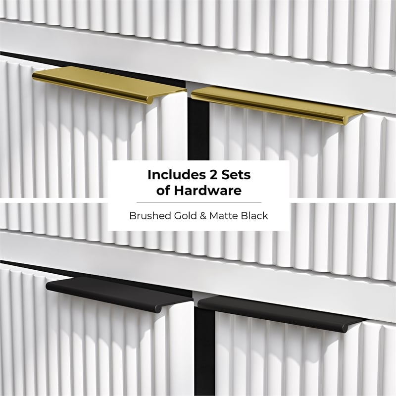 Xander 60 in. Pure White Bathroom Vanity with Brushed Gold Hardware