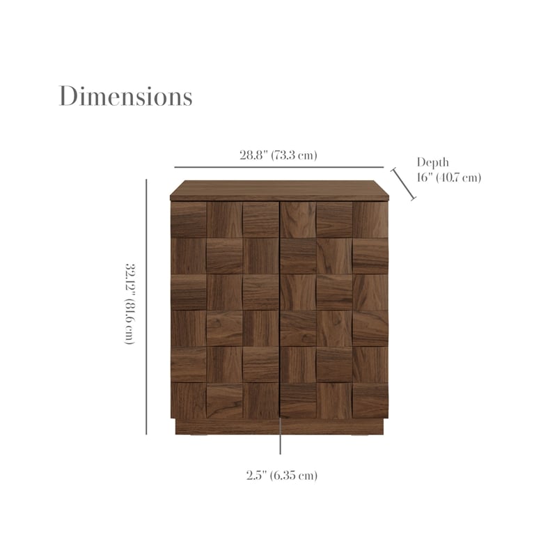 OVE Alana 29 in. Accent Cabinet in Warm Walnut