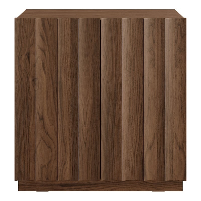 OVE Albert 31 in. Modern Fluted Accent Cabinet in Warm Walnut