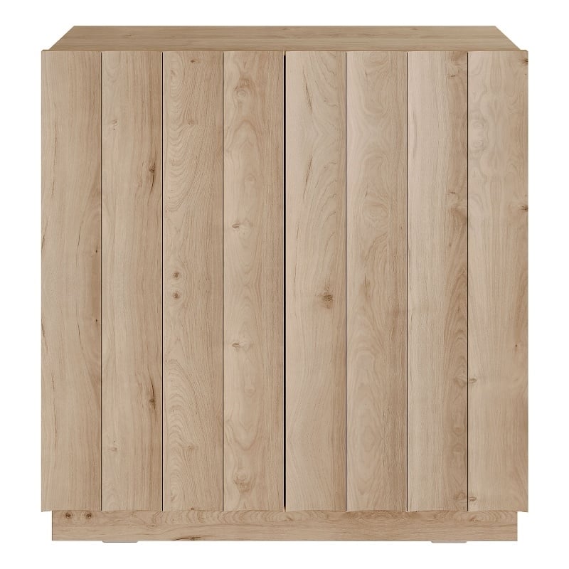 OVE Albert 31 in. Modern Fluted Accent Cabinet in Light Oak