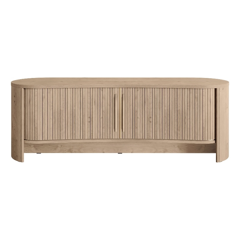 OVE Sarah 59 in. Media Console in Light Oak with Wood Hardware