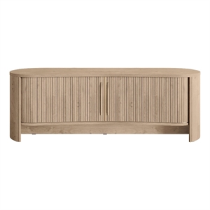 OVE Sarah 59 in. Media Console in Light Oak with Wood Hardware