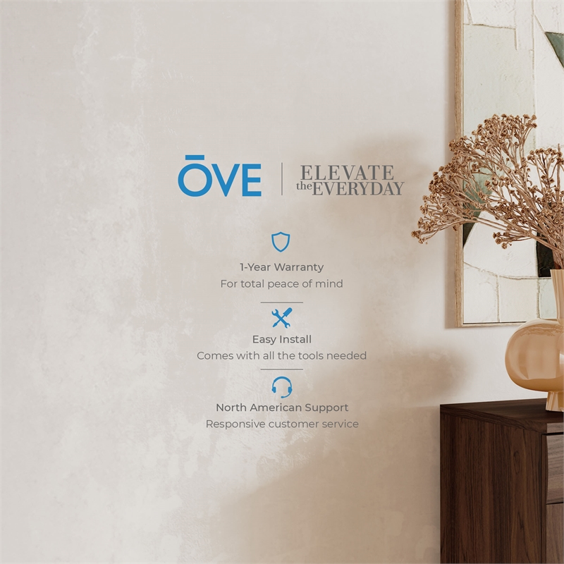 OVE Jenna 35 in. Set of 3 Accent Cabinets in Warm Walnut with Matte Black Hardware