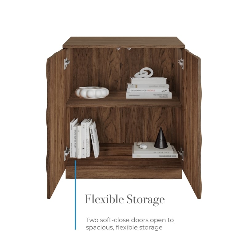 OVE Alana 29 in. Set of 3 Accent Cabinets in Warm Walnut in Warm Walnut