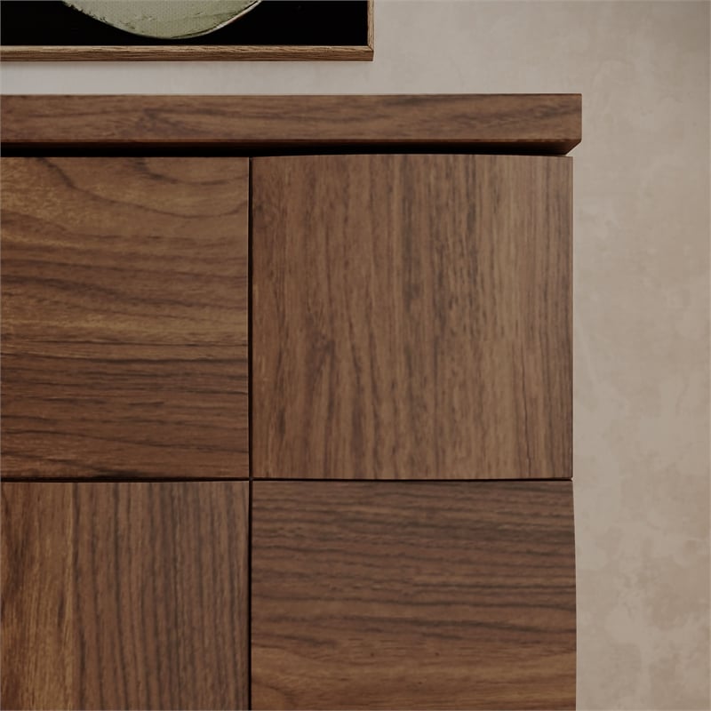 OVE Alana 29 in. Set of 3 Accent Cabinets in Warm Walnut in Warm Walnut