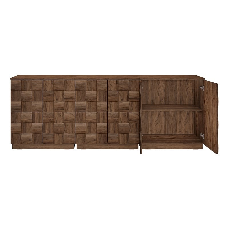 OVE Alana 29 in. Set of 3 Accent Cabinets in Warm Walnut in Warm Walnut