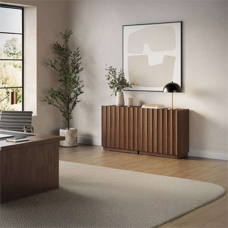 OVE Albert 31 in. Set of 2 Accent Cabinets - Warm Walnut