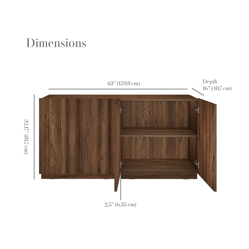OVE Albert 31 in. Set of 2 Accent Cabinets - Warm Walnut