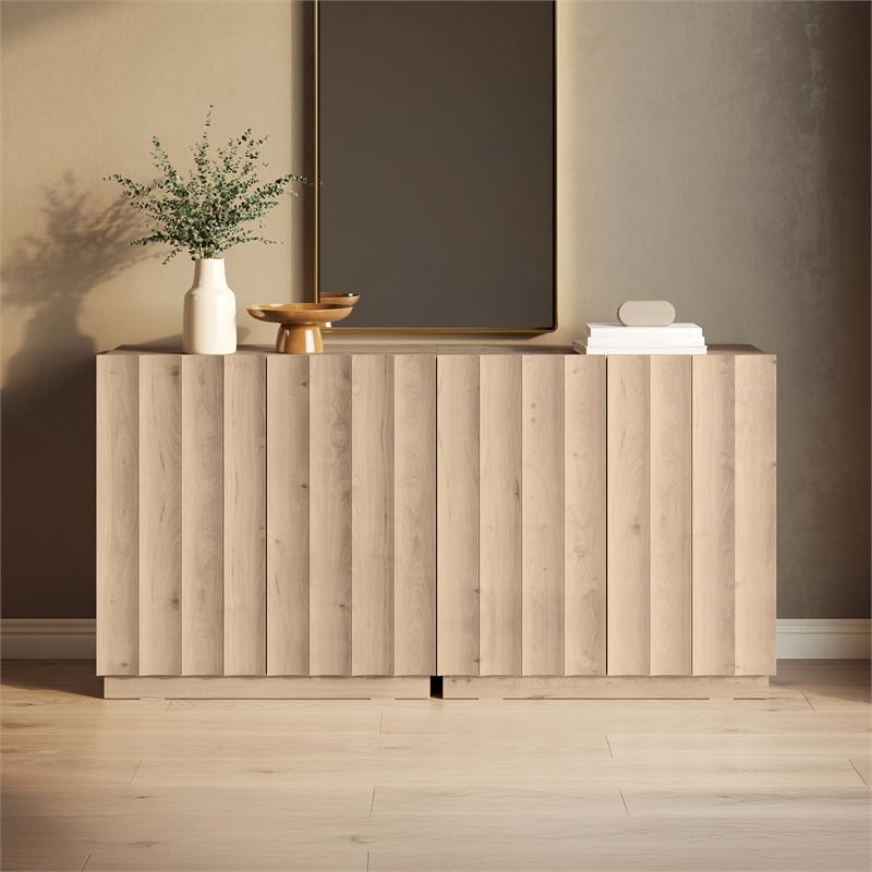 OVE Albert 31 in. Set of 2 Accent Cabinets in Light Oak