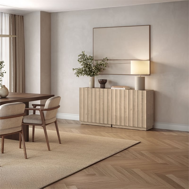 OVE Albert 31 in. Set of 2 Accent Cabinets in Light Oak