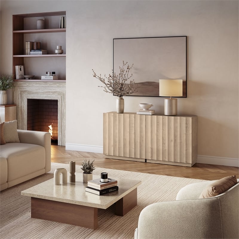OVE Albert 31 in. Set of 2 Accent Cabinets in Light Oak