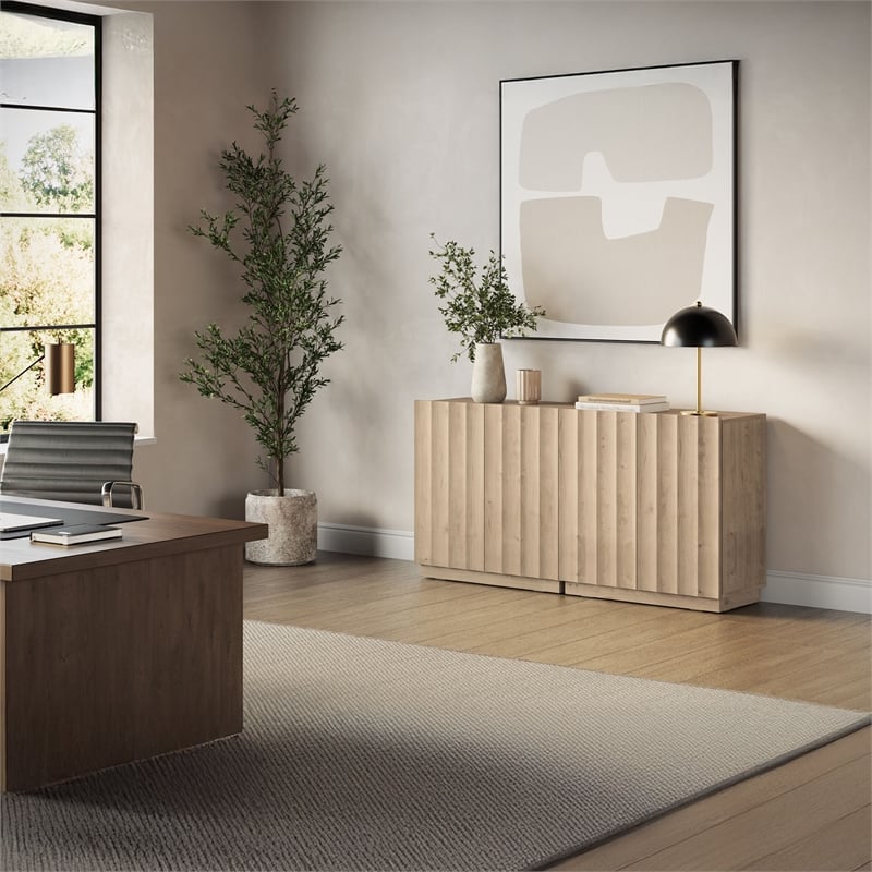 OVE Albert 31 in. Set of 2 Accent Cabinets in Light Oak