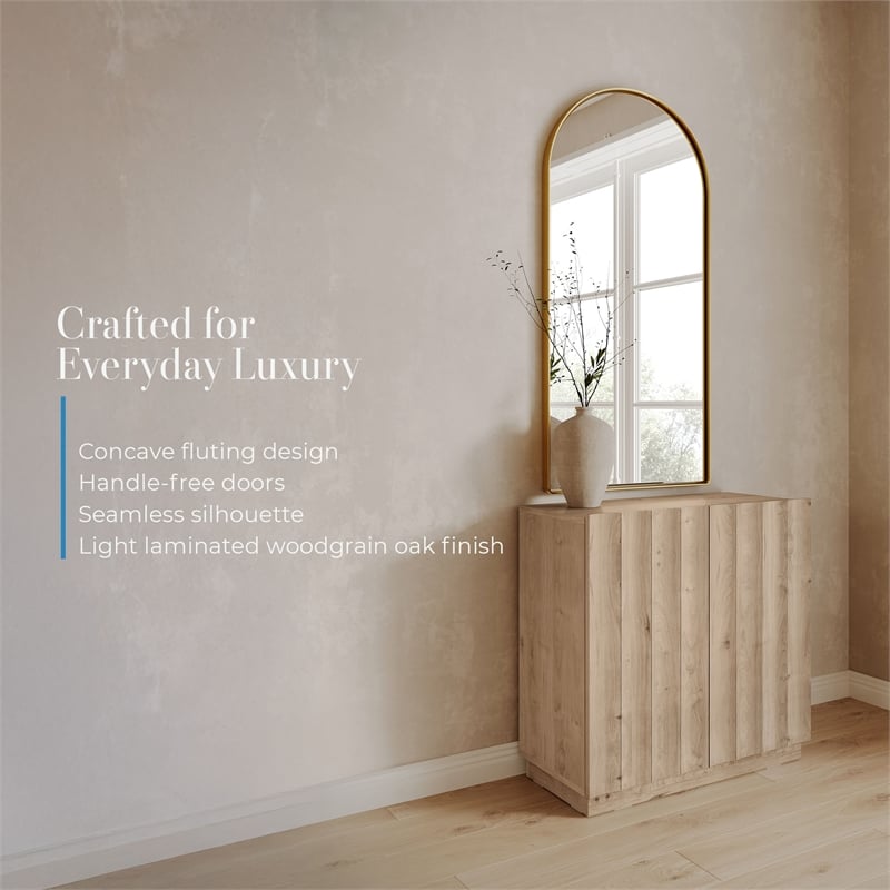 OVE Albert 31 in. Set of 2 Accent Cabinets in Light Oak