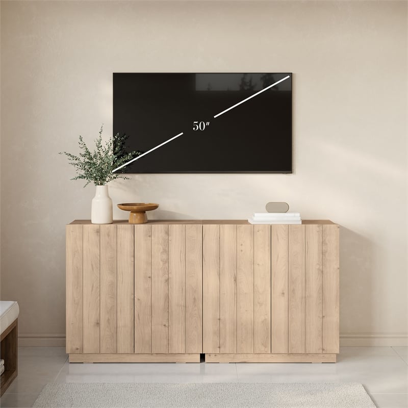 OVE Albert 31 in. Set of 2 Accent Cabinets in Light Oak