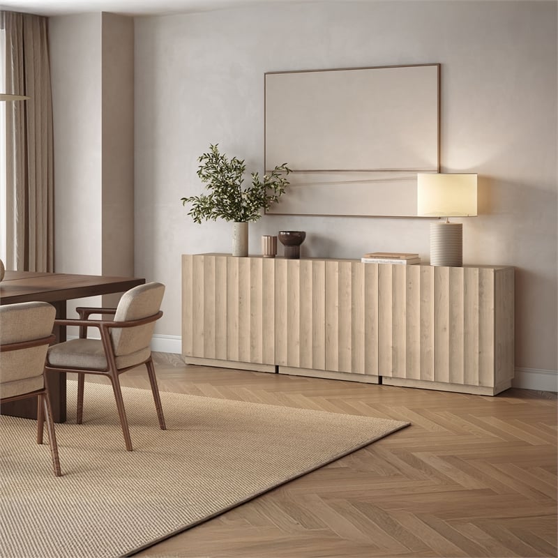 OVE Albert 31 in. 3-Piece Accent Cabinets in Light Oak