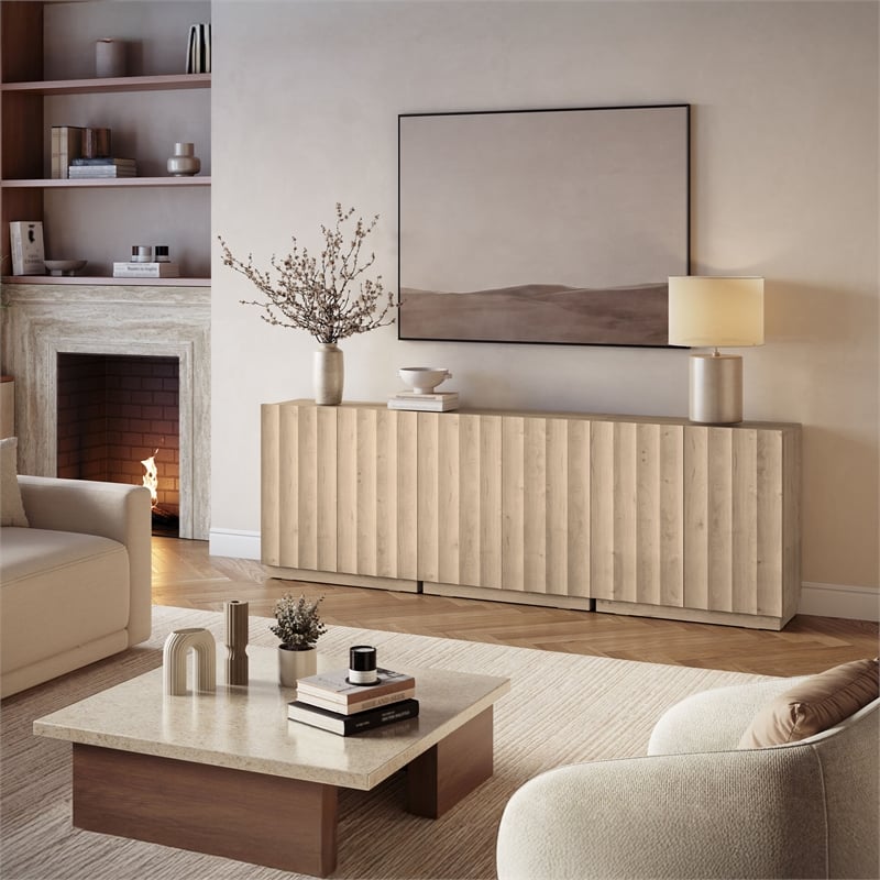 OVE Albert 31 in. 3-Piece Accent Cabinets in Light Oak