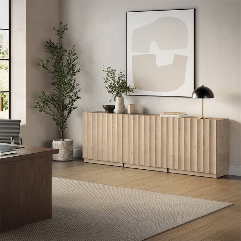 OVE Albert 31 in. 3-Piece Accent Cabinets in Light Oak