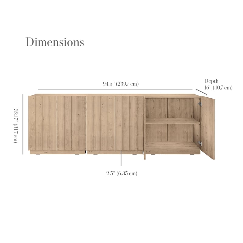 OVE Albert 31 in. 3-Piece Accent Cabinets in Light Oak
