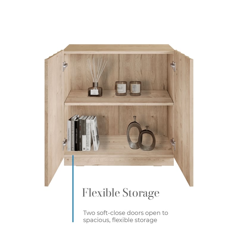 OVE Albert 31 in. 3-Piece Accent Cabinets in Light Oak