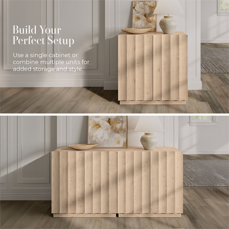 OVE Albert 31 in. 3-Piece Accent Cabinets in Light Oak