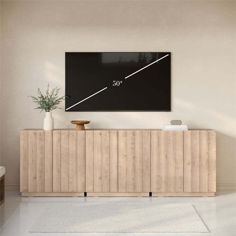 OVE Albert 31 in. 3-Piece Accent Cabinets in Light Oak