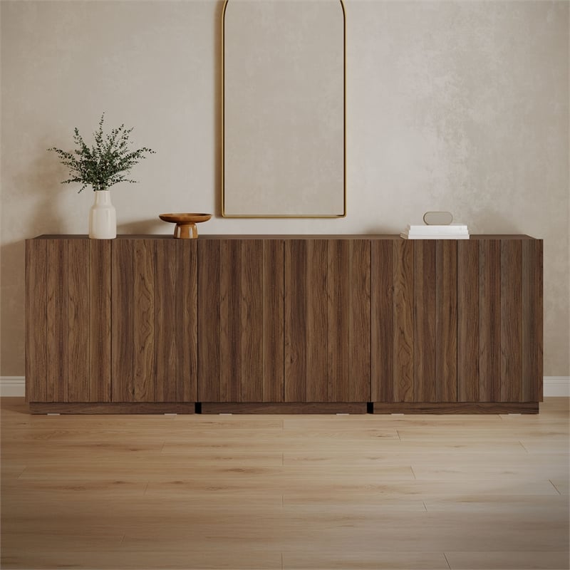 OVE Albert 31 in. Set of 3 Accent Cabinets - Warm Walnut