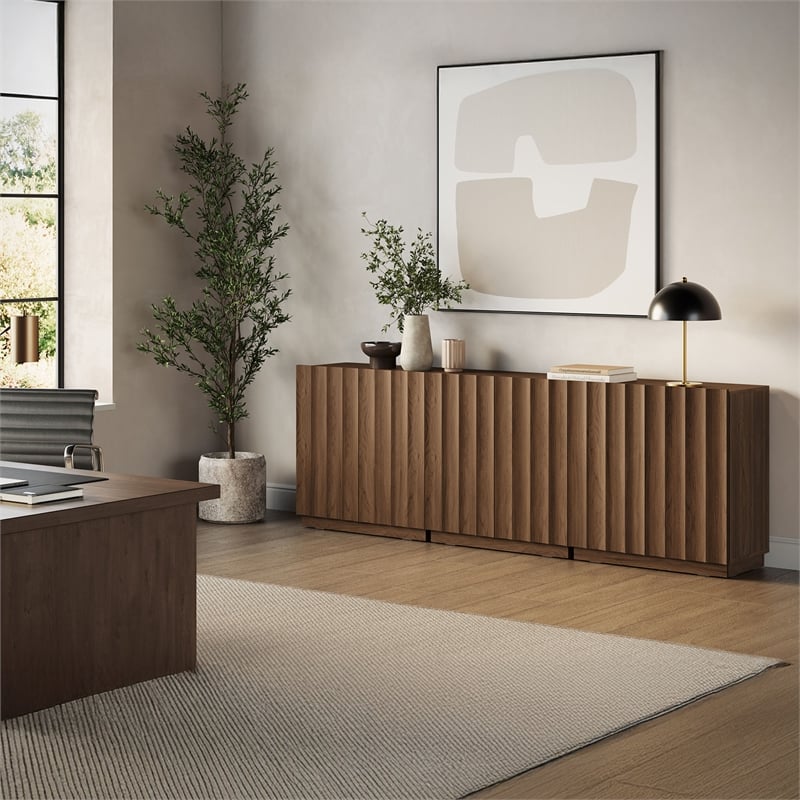 OVE Albert 31 in. Set of 3 Accent Cabinets - Warm Walnut