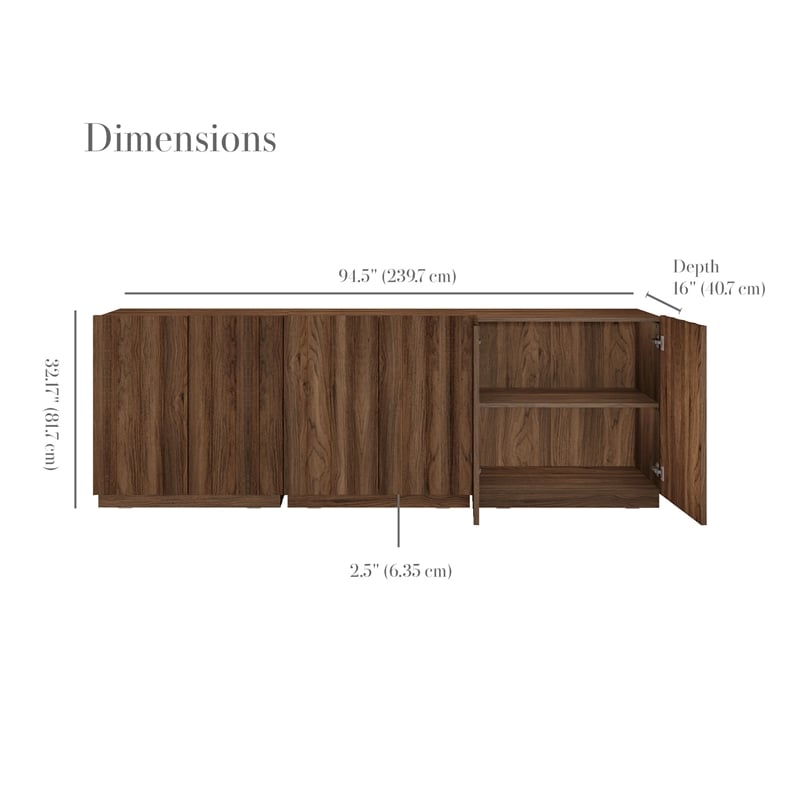 OVE Albert 31 in. Set of 3 Accent Cabinets - Warm Walnut