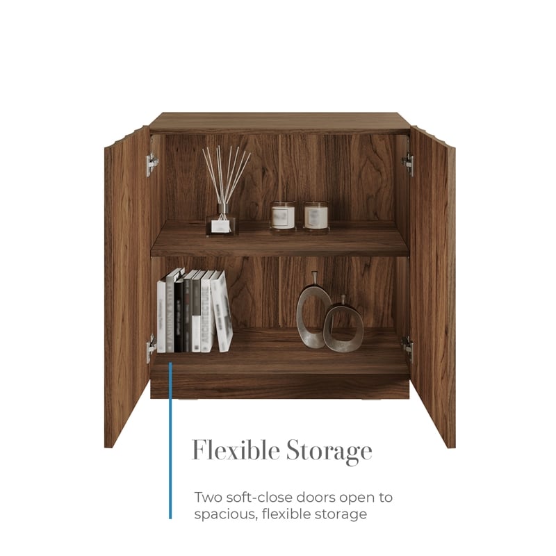 OVE Albert 31 in. Set of 3 Accent Cabinets - Warm Walnut