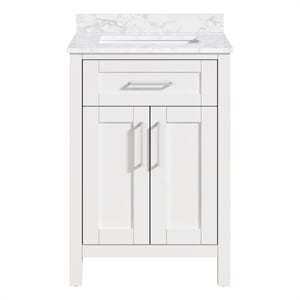 OVE Tahoe 24 in. Bathroom Vanity in Pure White with White Countertop