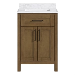 OVE Tahoe 24 in. Bathroom Vanity in Almond Latte with White Countertop