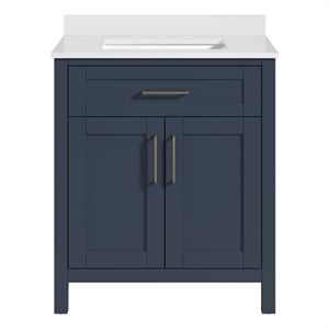 OVE Tahoe 30 in. Bathroom Vanity in Midnight Blue with White Countertop