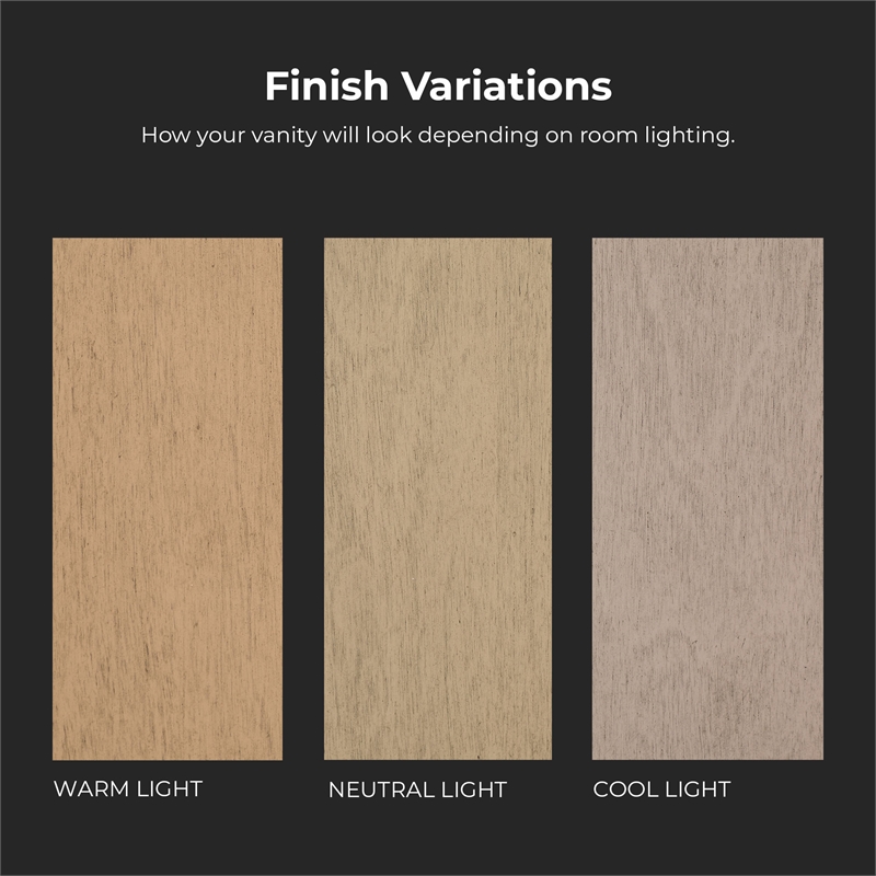 Tahoe 42 in. Bathroom Vanity in Sahara Birch with White Countertop