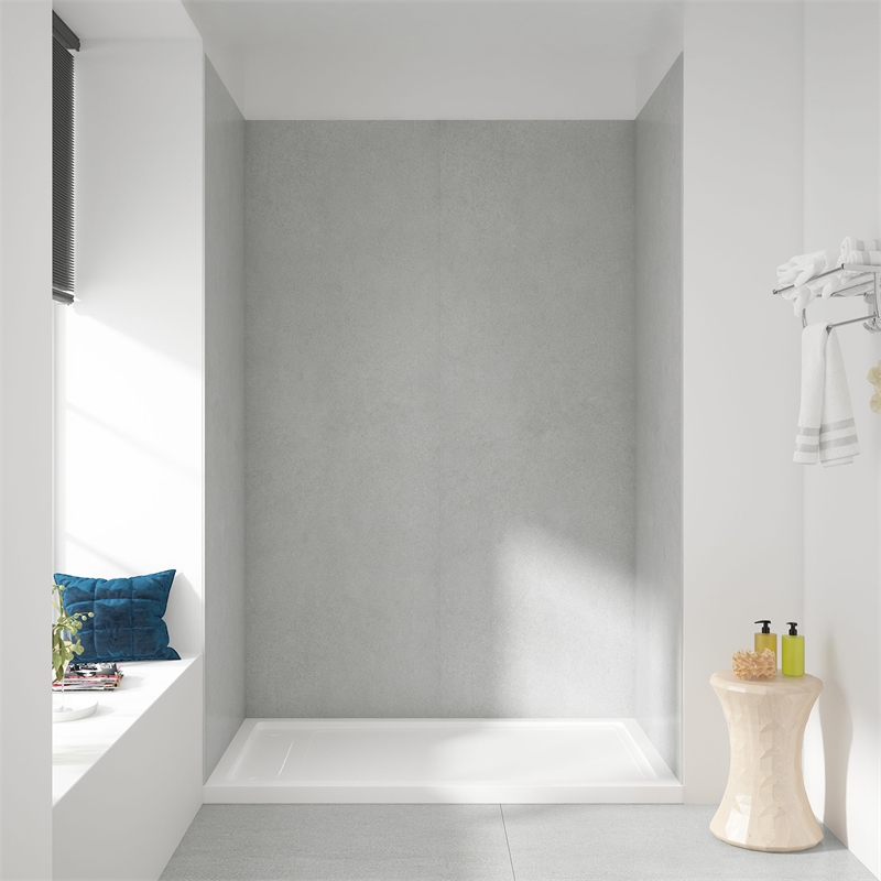 OVE Arroyo Alcove Shower Walls 60 in. x 36 in. x 84 in. in Limestone