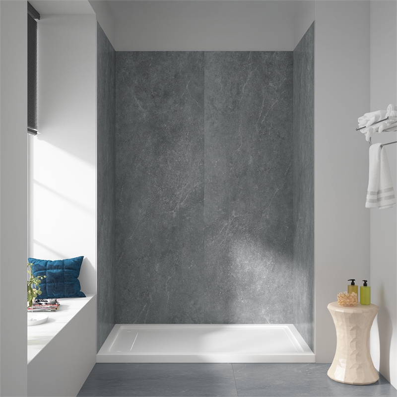 OVE Arroyo Alcove Shower Walls 60 in. x 36 in. x 84 in. in Slate