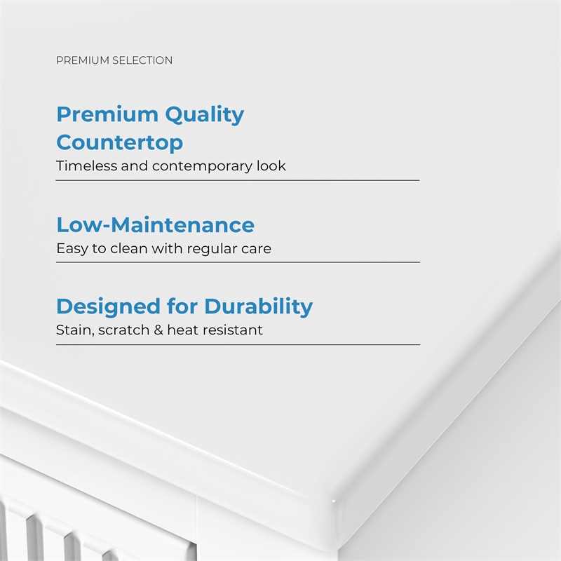 OVE Carissa 36 in. Matte White Bathroom Vanity with White Ceramic Countertop