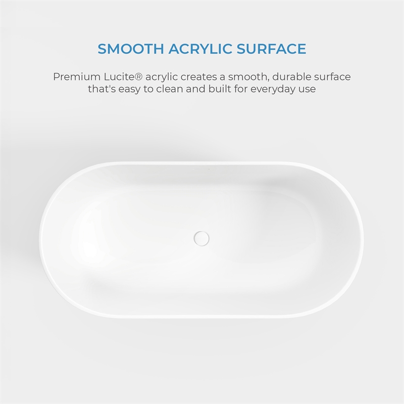 OVE Sophia 59 in. Freestanding Bathtub in Carrara Marble Finish