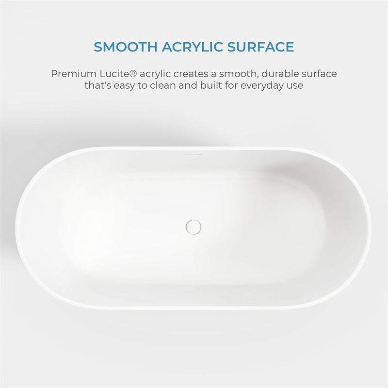 OVE Sophia 67 in. Freestanding Bathtub in Carrara Marble Finish