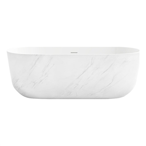 OVE Sophia 67 in. Freestanding Bathtub in Carrara Marble Finish