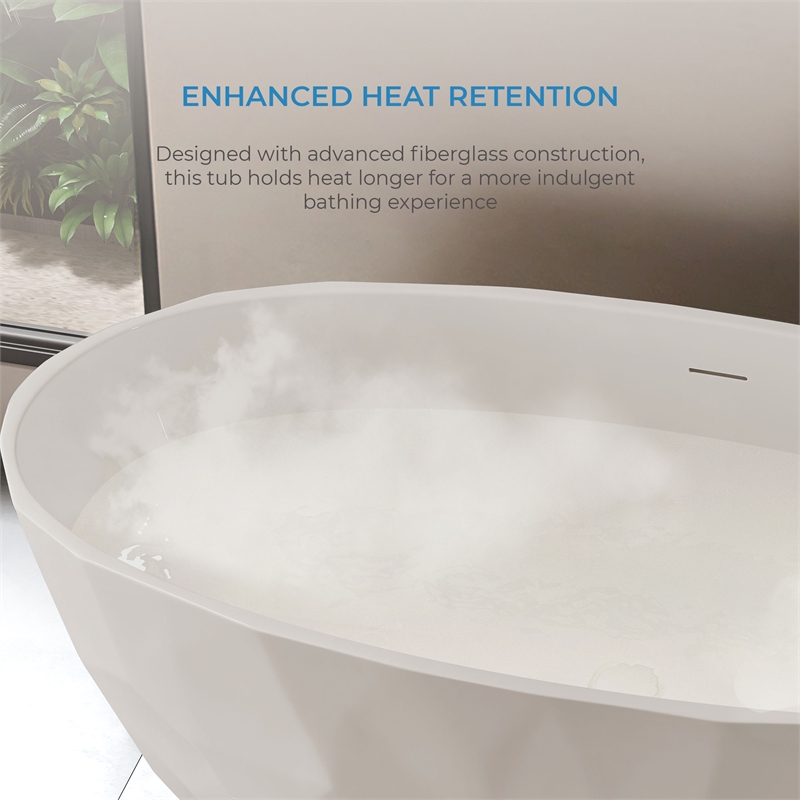 OVE Owen 59 in. Freestanding Bathtub in Faceted White