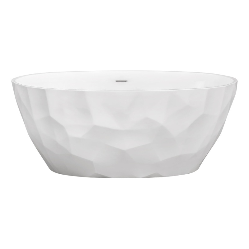 OVE Owen 59 in. Freestanding Bathtub in Faceted White