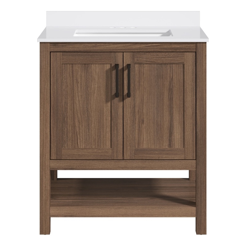 OVE Vegas 30 in. Single Sink Vanity in Spiced Walnut Matte Black