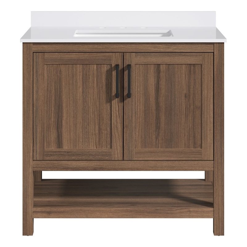 OVE Vegas 36 in. Single Sink Vanity in Spiced Walnut Matte Black