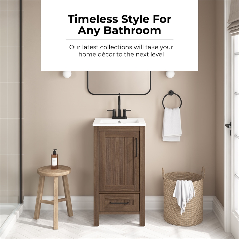 OVE Kansas 18 in. Single Sink Vanity in Spiced Walnut Matte Black