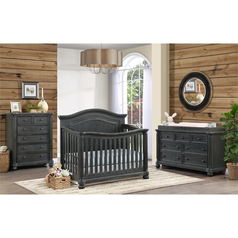 Charleston 4-in-1 Convertible Wood Crib in Brown