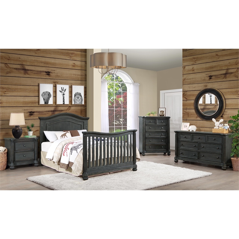Heritage Baby Products Charleston Traditional Wood Nightstand in Weathered Brown
