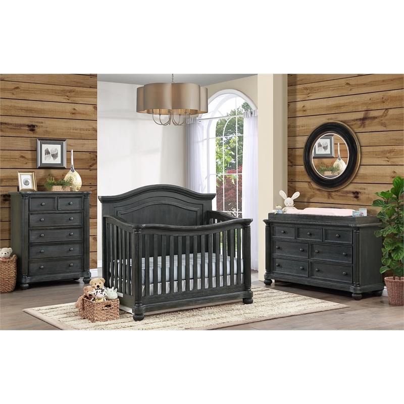 Heritage Baby Products Charleston Traditional Wood Nightstand in Weathered Brown