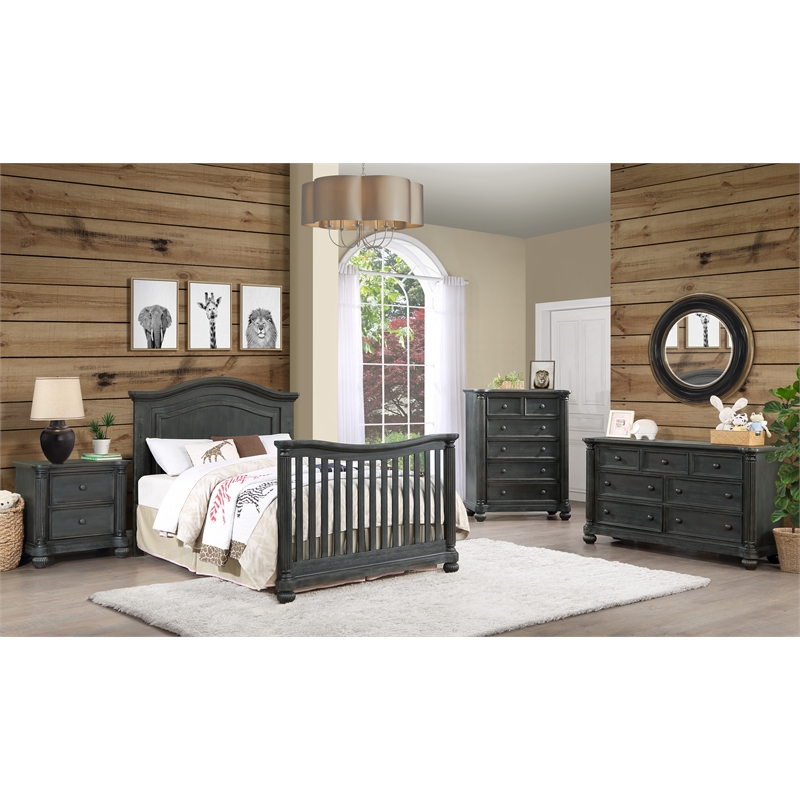 Heritage Baby Products Charleston Wood Full Bed Conversion Kit in Brown