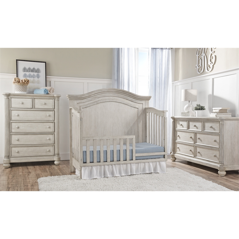 Heritage Baby Products Charleston Wood Toddler Guard Rail in Weathered White