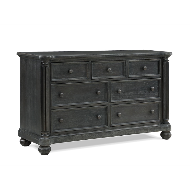 Heritage Baby Products Charleston 7-Drawer Wood Dresser in Weathered Brown